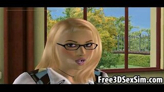 ร้อนแรง 3 มิติเด็กนักเรียนสำหรับฉันเลียน ebony องเด็กแน่นจิ๋ม